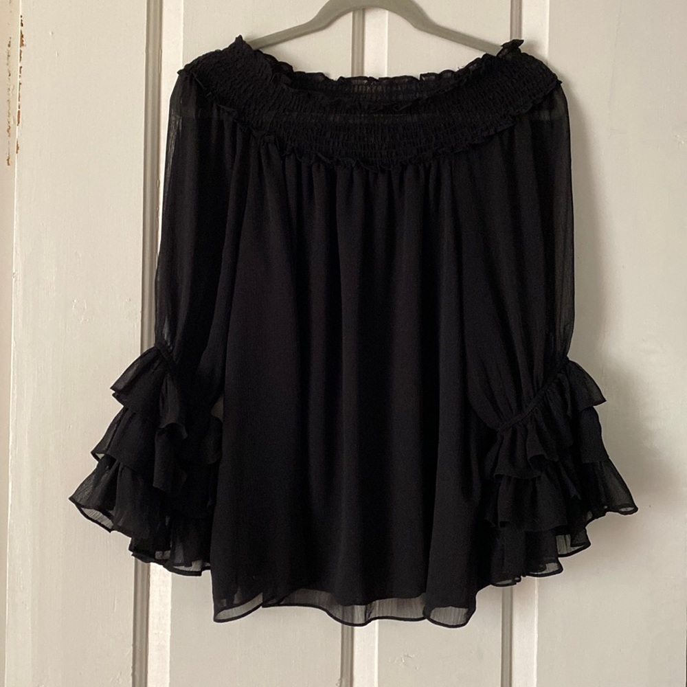 Express, black off the shoulder top, size large